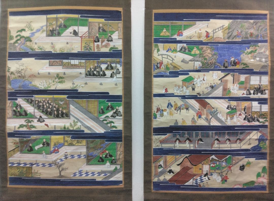 絵伝　親鸞聖人　紙本　２幅　掛軸