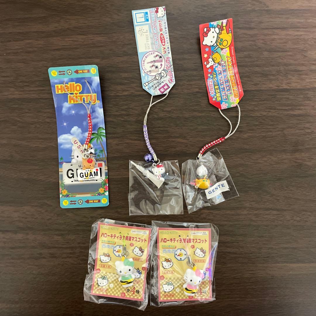 キティ根付ストラップ25個まとめ売り グアム/北海道/十勝競馬