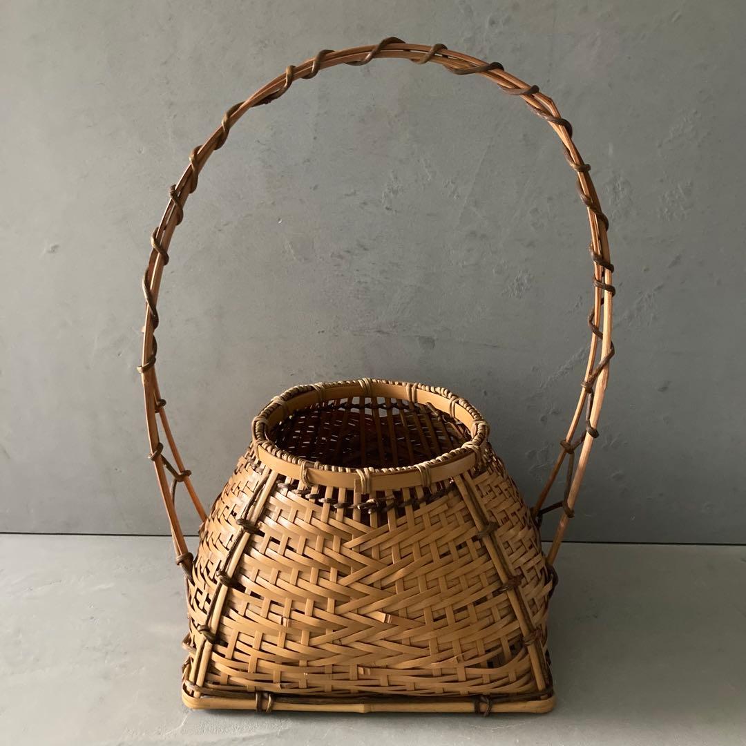 宗全籠 花入 手付置籠 花器 茶道具