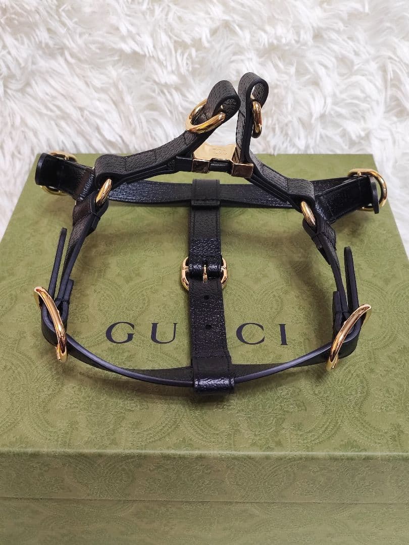 新品 グッチ インターロッキングG ドッグ ハーネス ペット用 散歩 Sサイズ