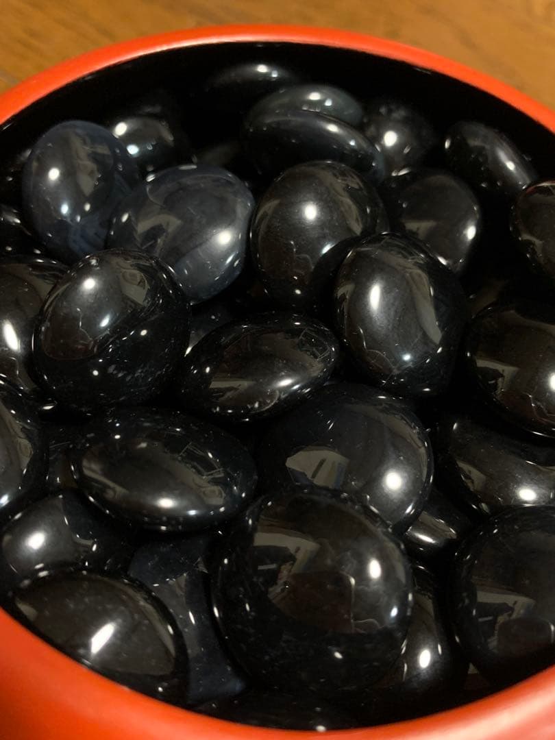 新品未使用 碁石 囲碁 堆朱 瑪瑙 メノウ 中国