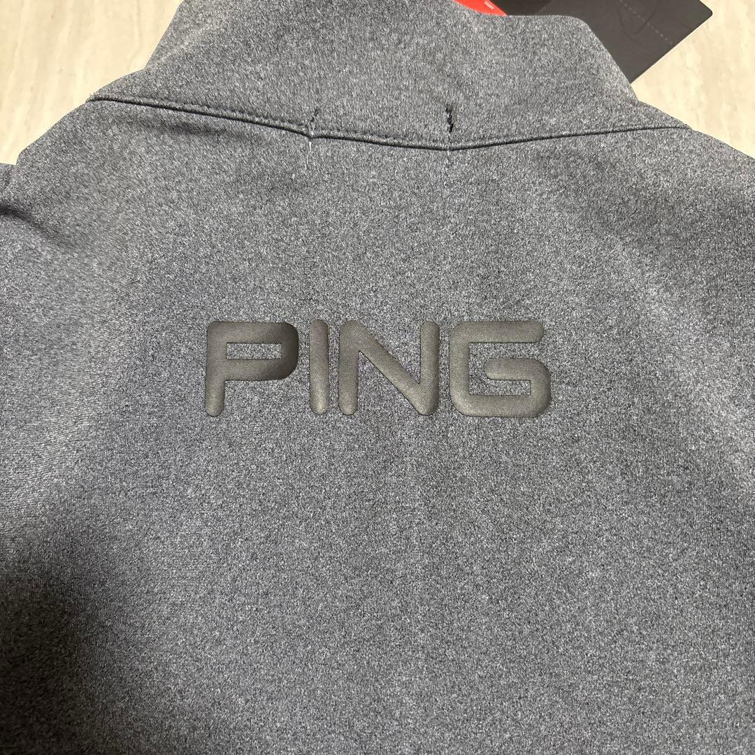 【新品・タグ付き】PINGハーフジップゴルフウェア　ホワイト×グレー LLサイズ