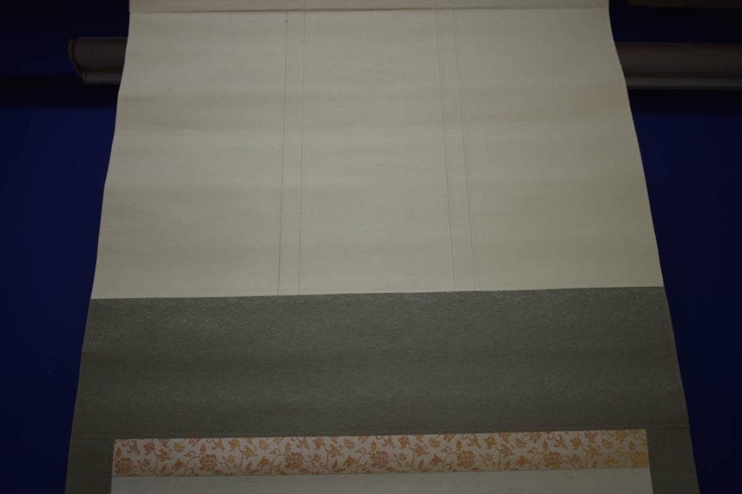 真作/明峰/桜/山水人物図/布袋屋掛軸HJ-11