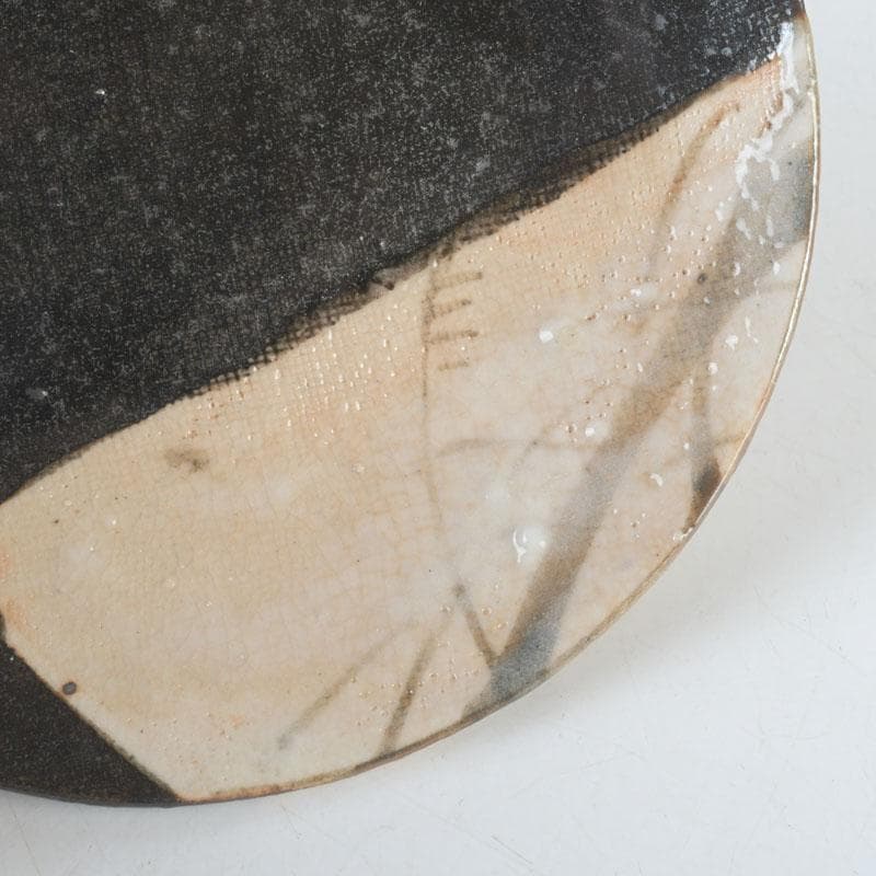 和食器　織部焼　竹里庵　葵窯　加藤春二作　草文皿　十客　共箱　V　9735