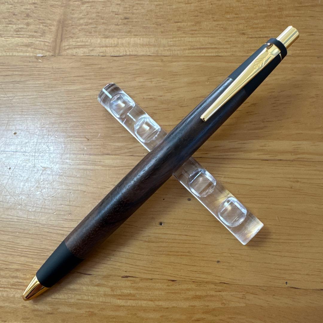 新品 野原工芸 シャーペン インドローズウッド 新型 ゴールド金具 付属品完備