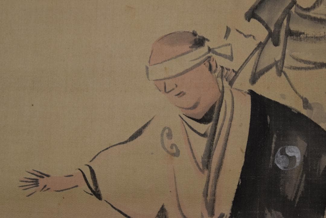 【真作】久保田米僊/大石義雄/一力茶屋に豪遊を極む/掛軸/名家伝来/Z-841