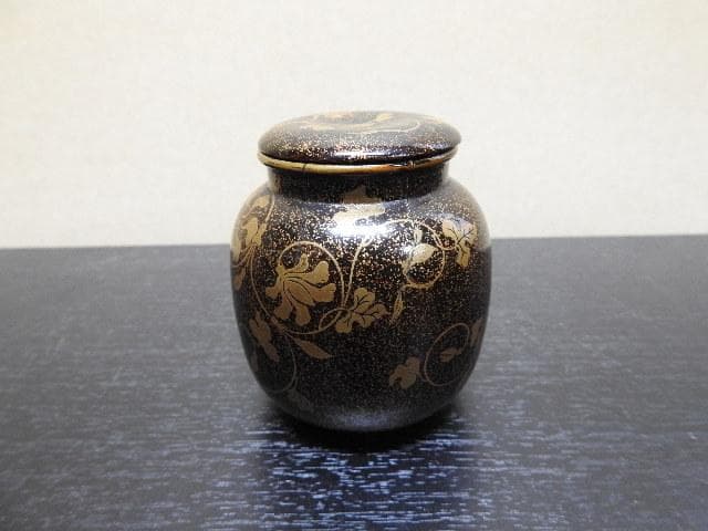 梨地ツタ蒔絵茶入？　江戸時代　保存箱　MA268