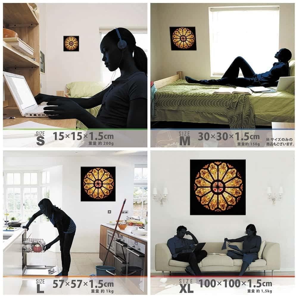 ステンドグラス アンティーク アートパネル cru-0016_30× 30_新品