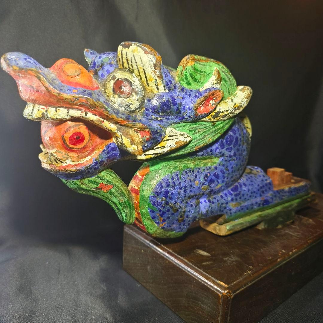 中国骨董 木彫竜頭 明清古建築 木鼻 だんじり 地車 寺流出古美術品 コレクター