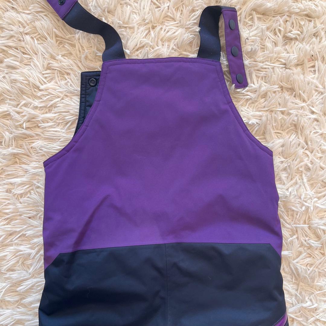 patagonia 子供用スキーオーバーオール 4T 紫/黒