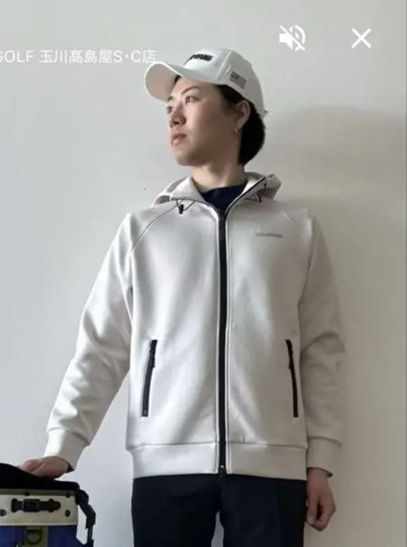 【美品】BRIEFING GOLF 3Dロゴパーカー　ベージュ