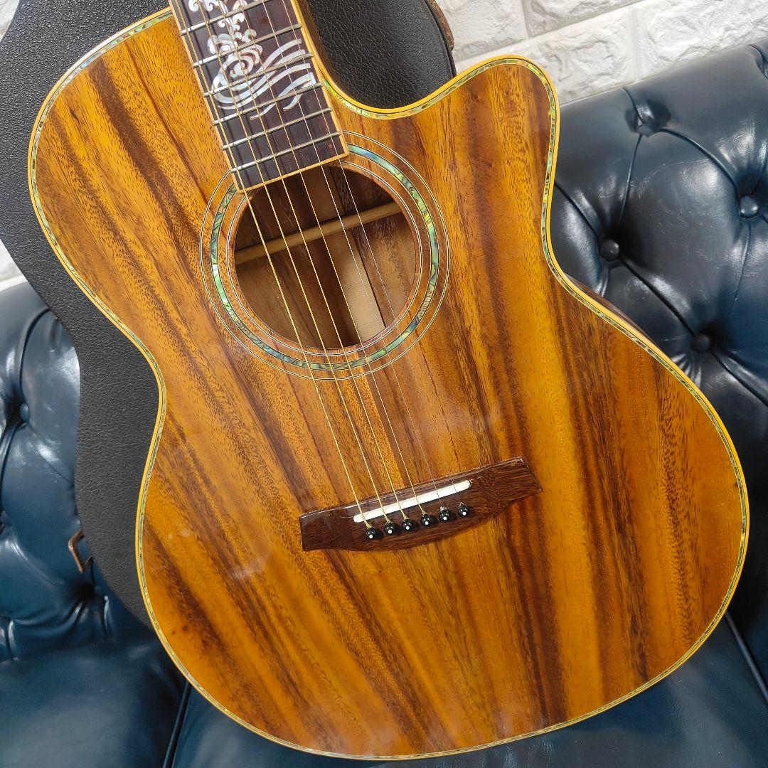 豪華アバロン！オールコア単板 アコースティックギター 龍インレイ フルコア 希少