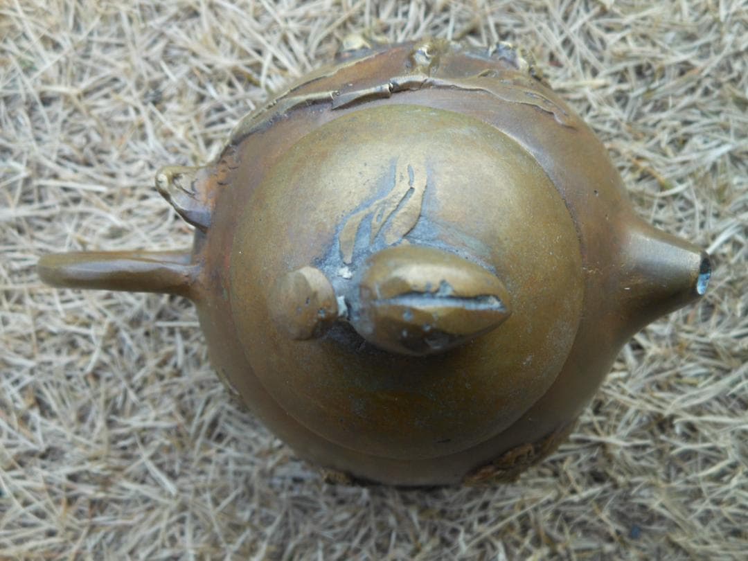 急須　茶器　茶壷　煎茶道具　茶事　金属製　アンティーク　古美術品