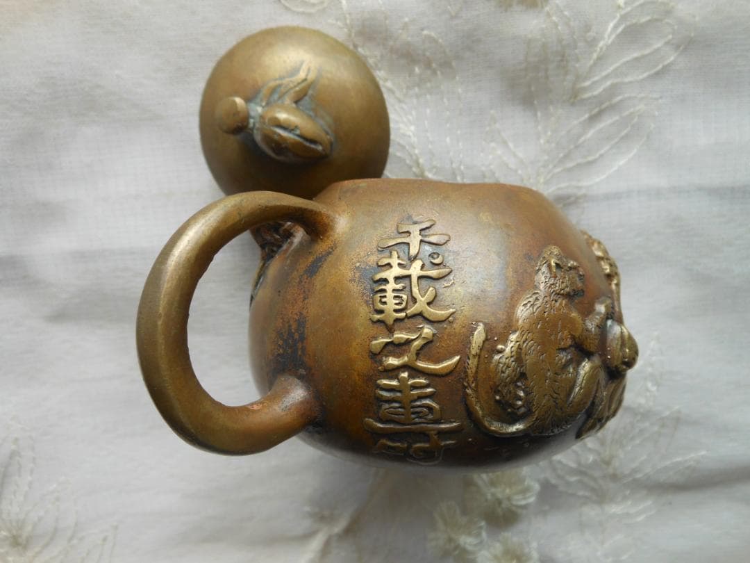 急須　茶器　茶壷　煎茶道具　茶事　金属製　アンティーク　古美術品