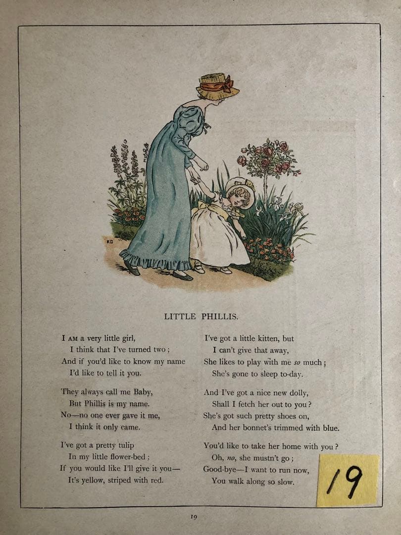 1885年に出版された ケイト・グリーナウェイの 多色版画で製作された絵本