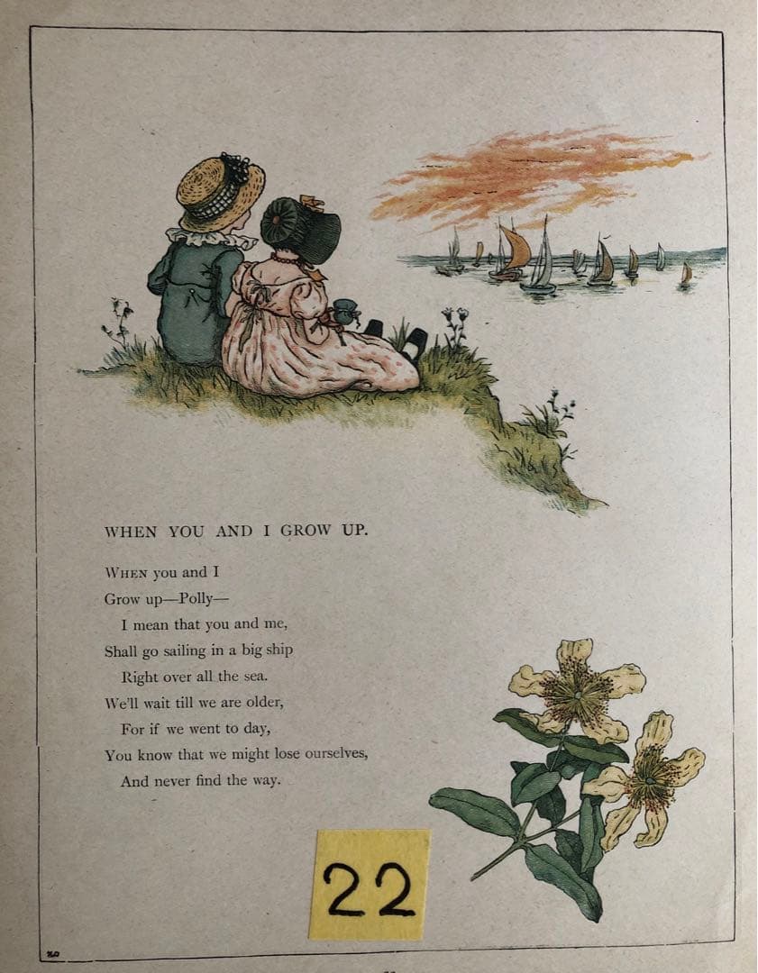 1885年に出版された ケイト・グリーナウェイの 多色版画で製作された絵本