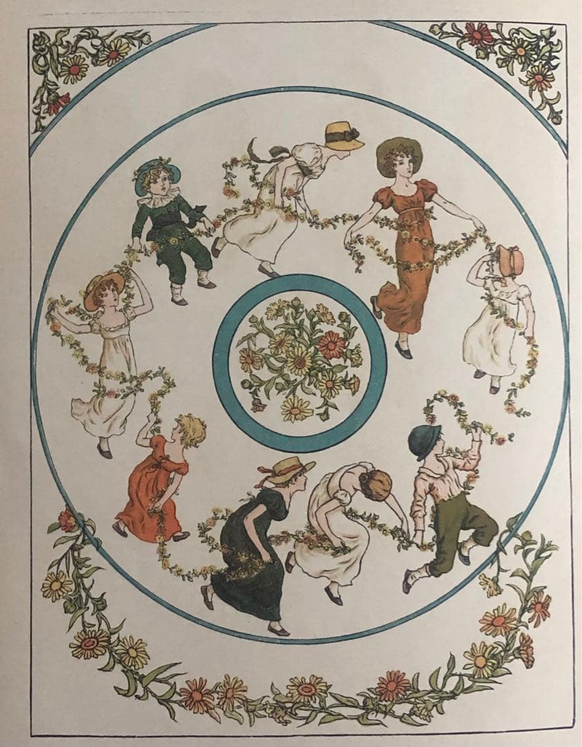 1885年に出版された ケイト・グリーナウェイの 多色版画で製作された絵本