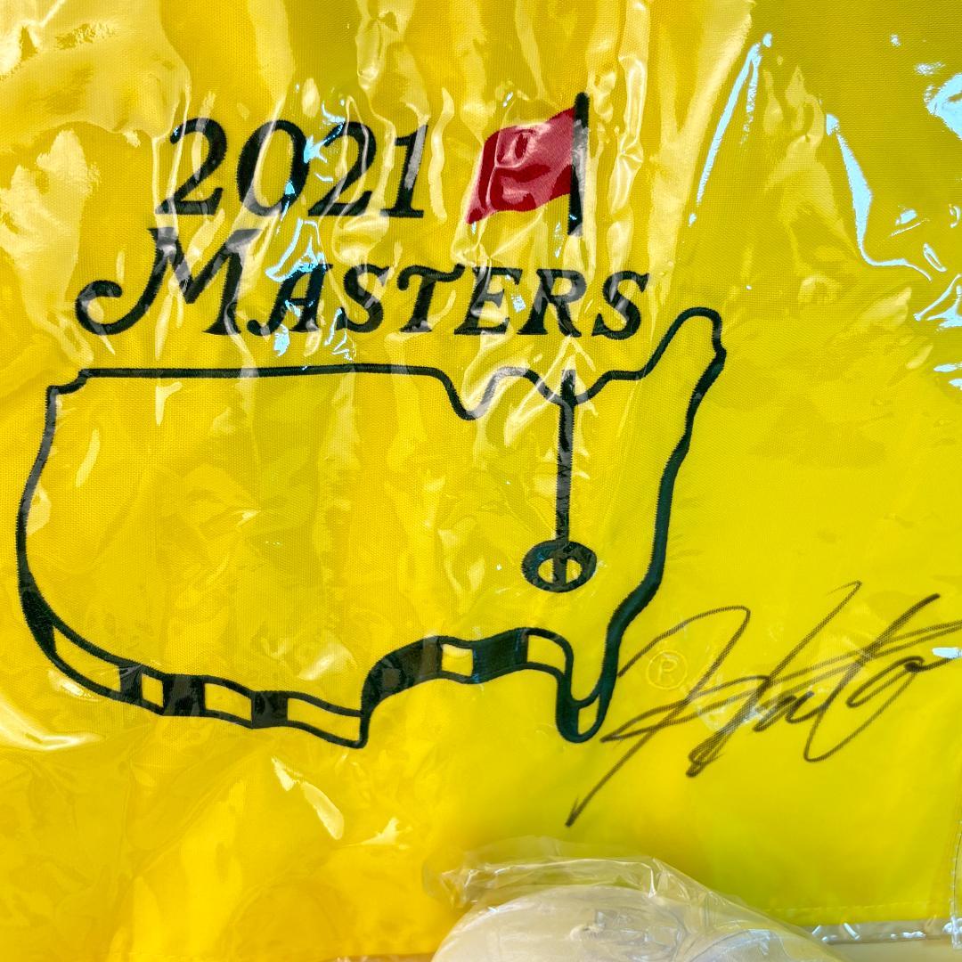 マスターズ2021フラッグ・松山モデルキャップ　松山英樹　直筆サイン