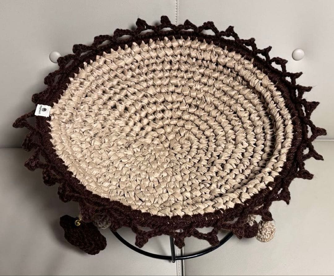 新品　ハンドメイド　猫ベッド&おもちゃ（ベージュ×ブラウン）　magoooz3