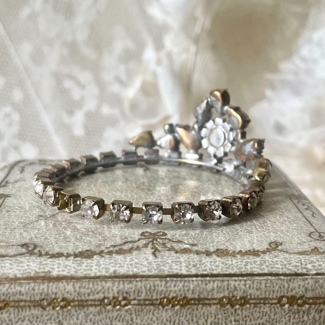 チェコガラスドールティアラA ラインストーン　フランスアンティークヴィンテージ