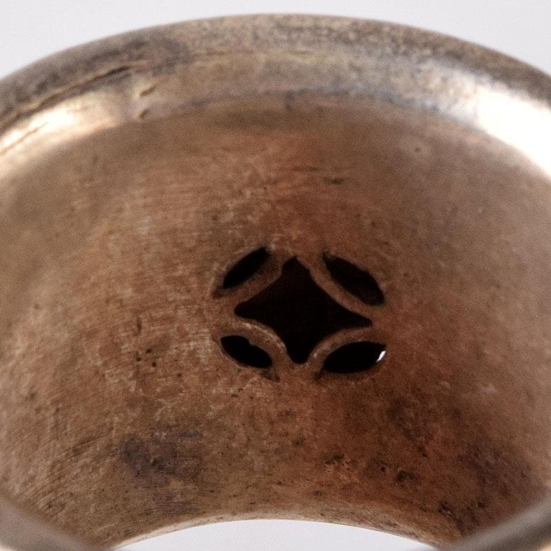 中国　光緒天宝足銀　人物彫　板指　重さ約35g　N　7648E