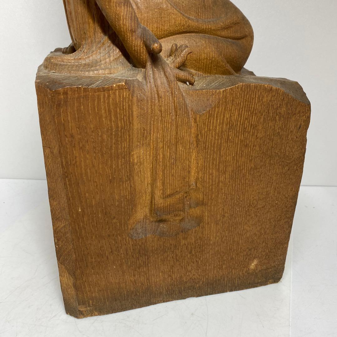 森山朝光作　木彫　弥勤　高さ約57.5㎝　チヒオニ　東さ8-0104☆2F