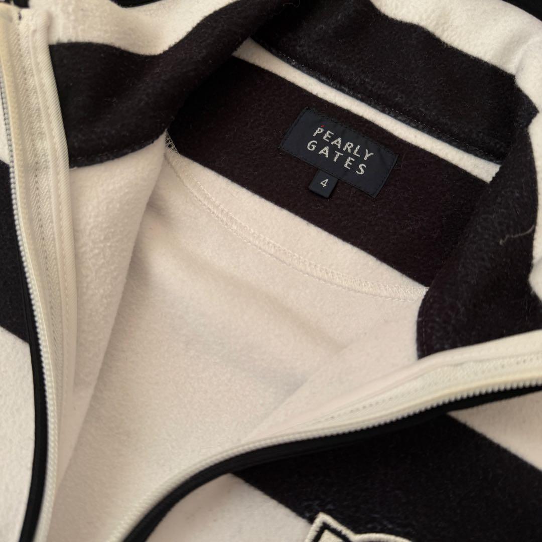 パーリーゲイツ　ジャケット　ブルゾン　フリース　白　紺　M〜L相当　ボーダー柄