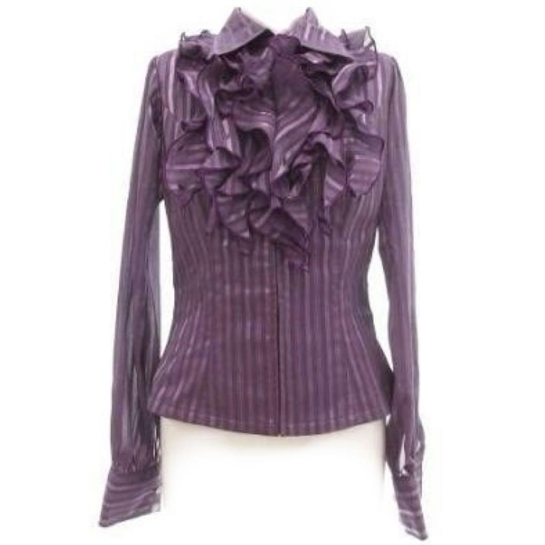 SONIA JOHNES フラメンコ衣装 フリルブラウス 長袖 パープル