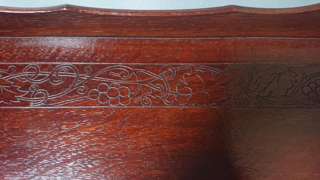 茶道具　　葡萄紋　通盆　佐藤豊樵造　共箱　１対