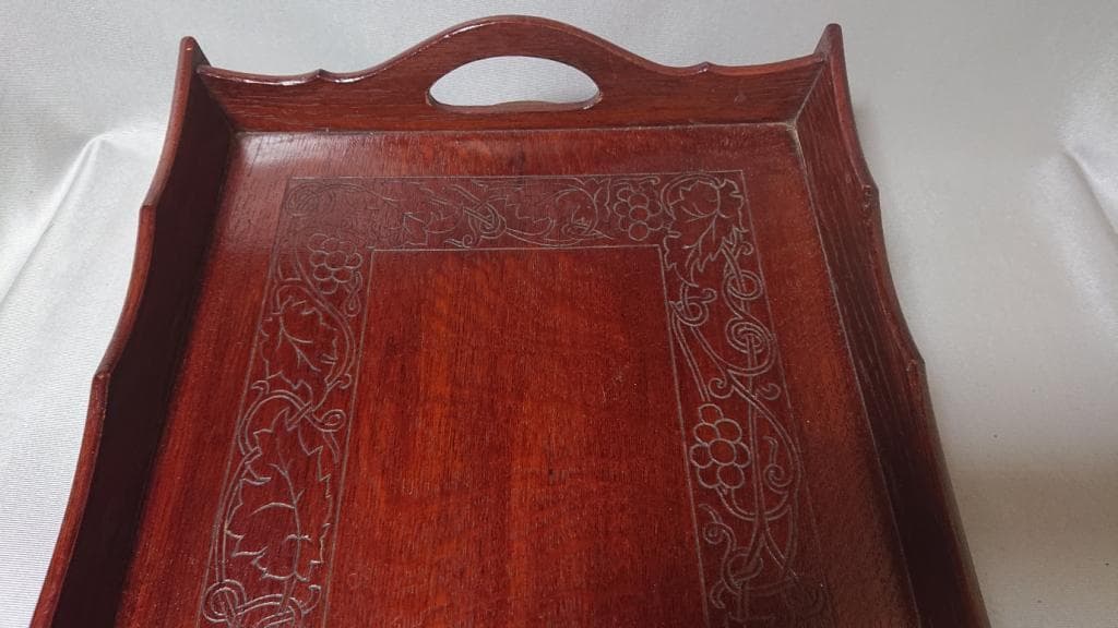 茶道具　　葡萄紋　通盆　佐藤豊樵造　共箱　１対