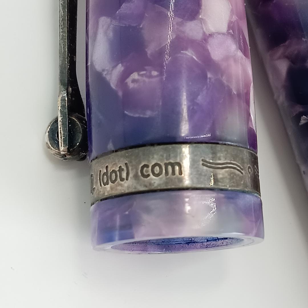 希少 マーレン K18 万年筆 イタリア製 マーブル パープル 流通少