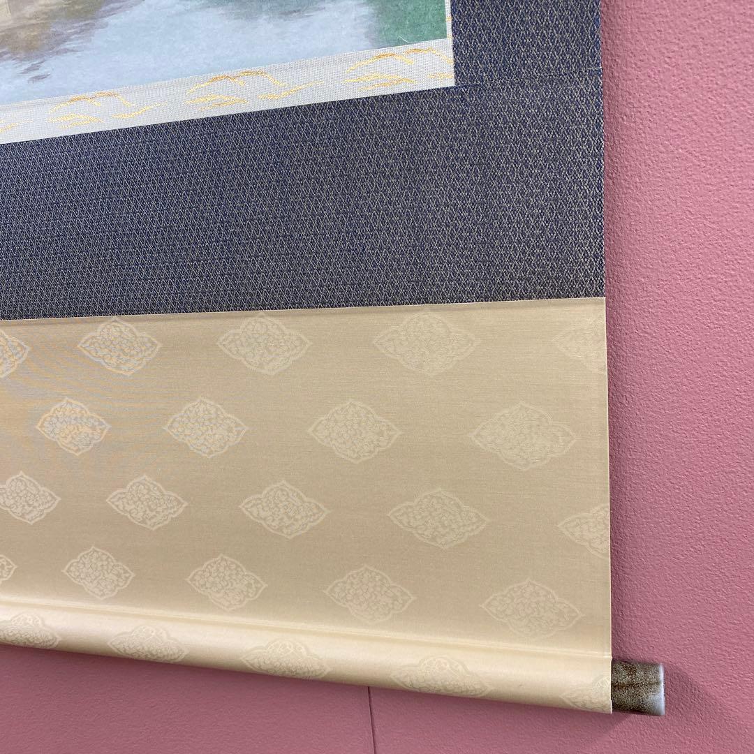 美品 掛け軸 高橋新三郎作「金閣寺」共箱 太巻き付 美術年鑑掲載 京都