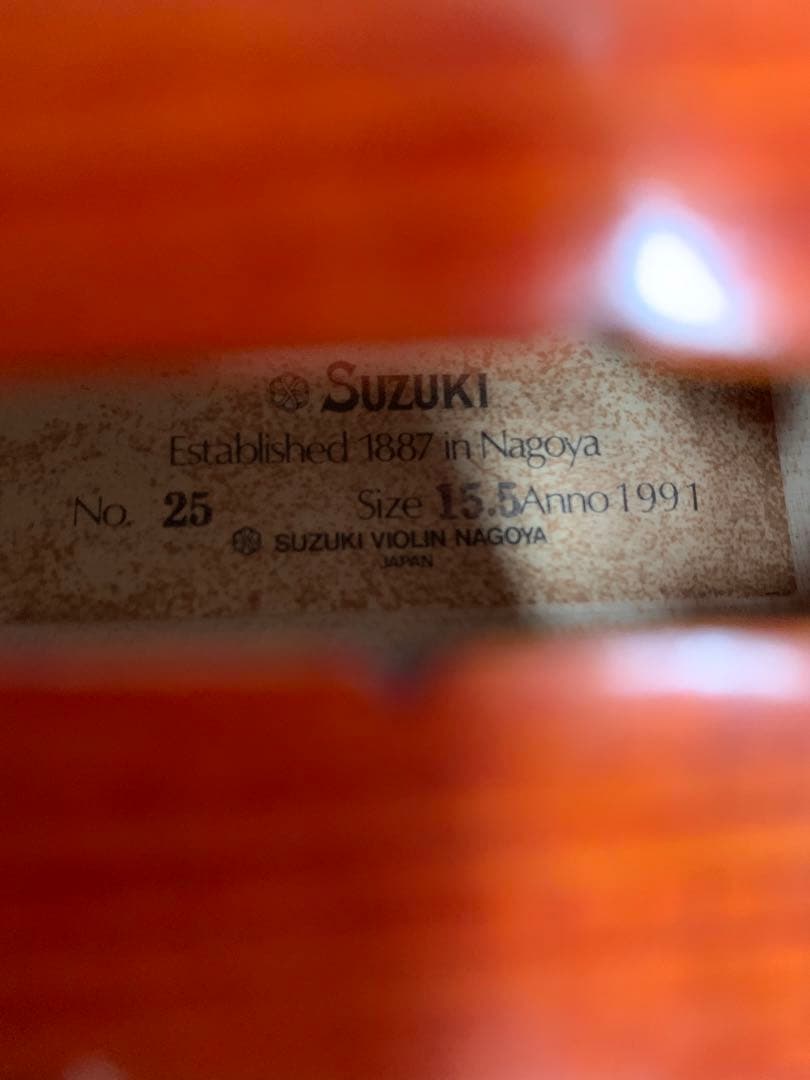 SUZUKIヴァイオリンNo.25 size15.5 Anno1991 ビオラ