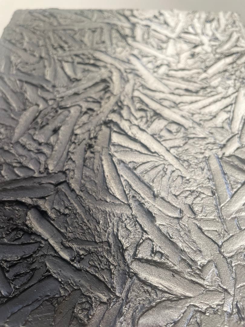 黒と銀の抽象画 二枚組｜F3サイズ｜ストリートアート　テクスチャーアート　絵画