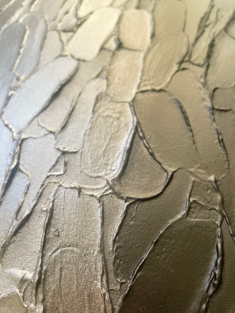 黒と銀の抽象画 二枚組｜F3サイズ｜ストリートアート　テクスチャーアート　絵画