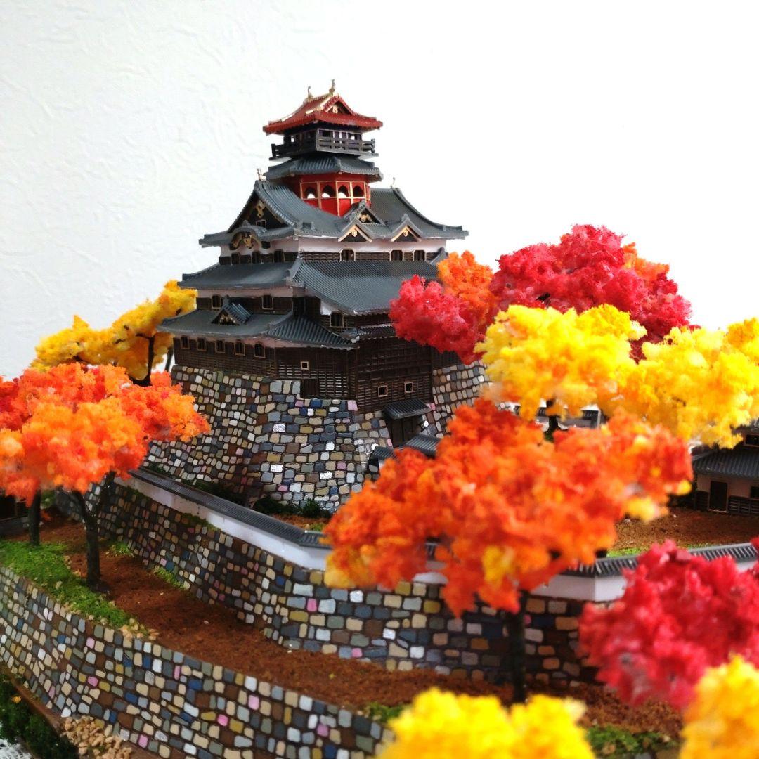 安土城　プラモデル　組立済完成品　秋（紅葉）バージョン
