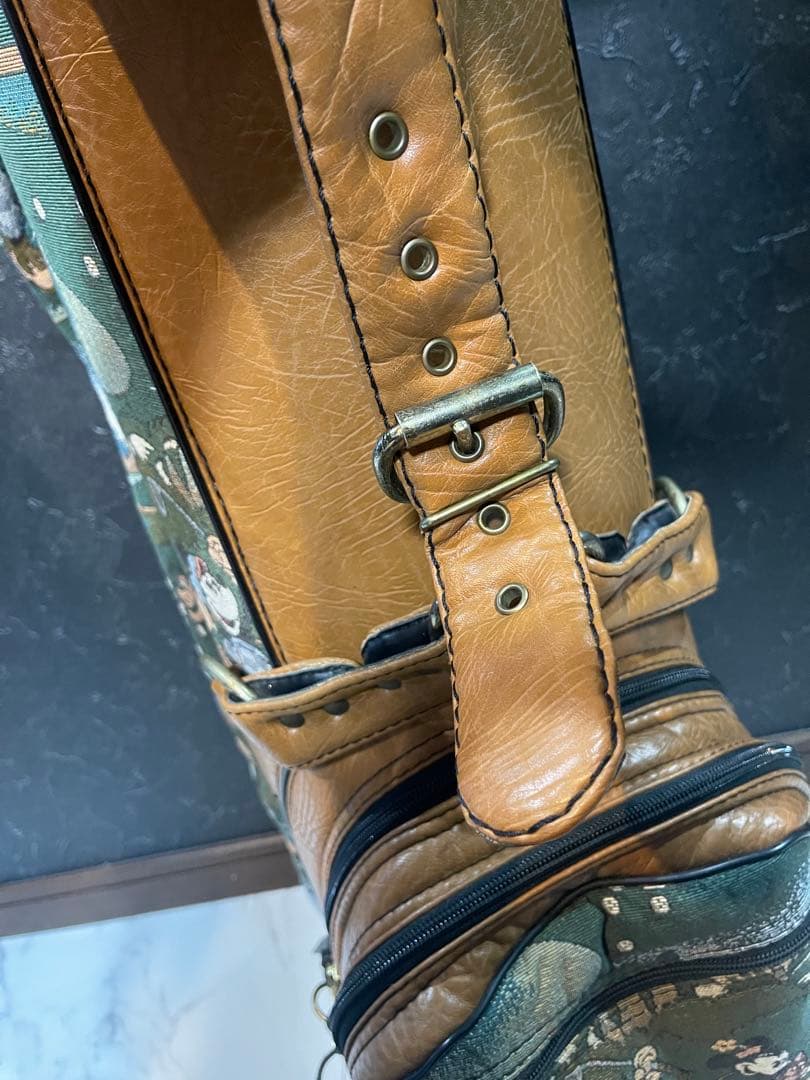 ミッキーマウス柄 ゴルフバッグ・キャディバッグ　レトロ　レザー