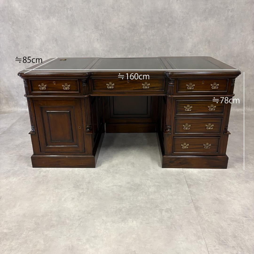 プレジデントデスク 両袖 デスク　アンティーク マホガニー 社長デスク