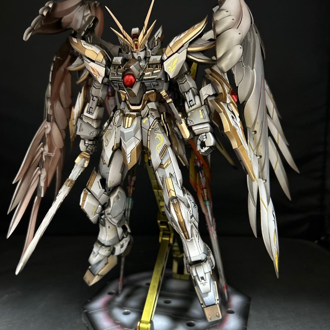 ガンプラ　塗装済み完成品　ウィングガンダムゼロ ew MG ミキシング