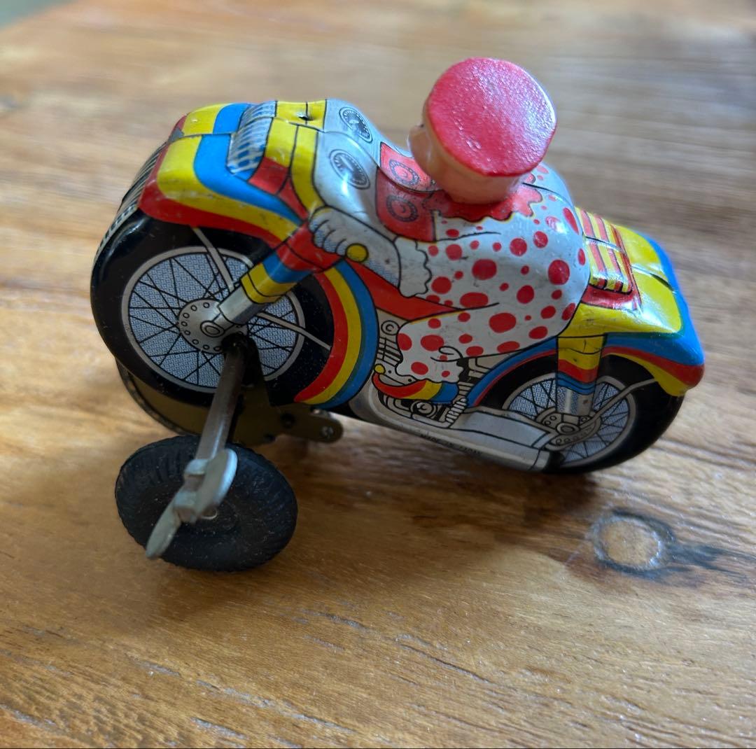 AOKI TOY サーカス オートバイ ゼンマイ ブリキ　昭和レトロ　日本製
