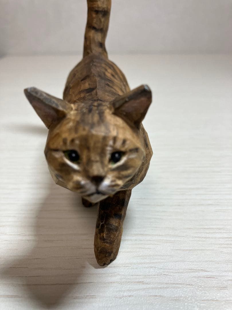 【希少】バンナイリョウジ　木彫り猫