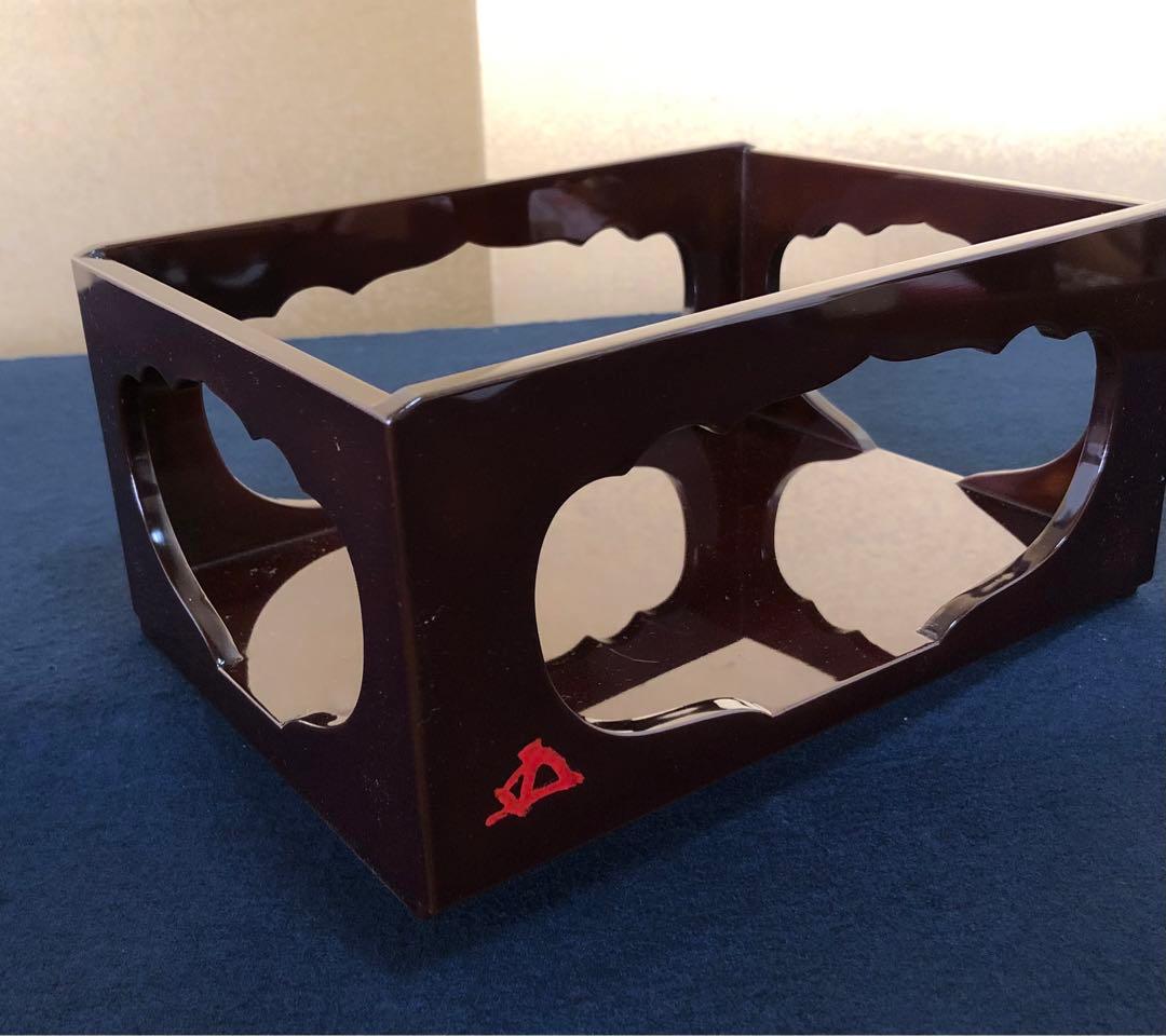 《レ》玄々斎好 溜 香狭間透莨盆 美濃屋 塗師三世 表阿弥 共箱251027う1