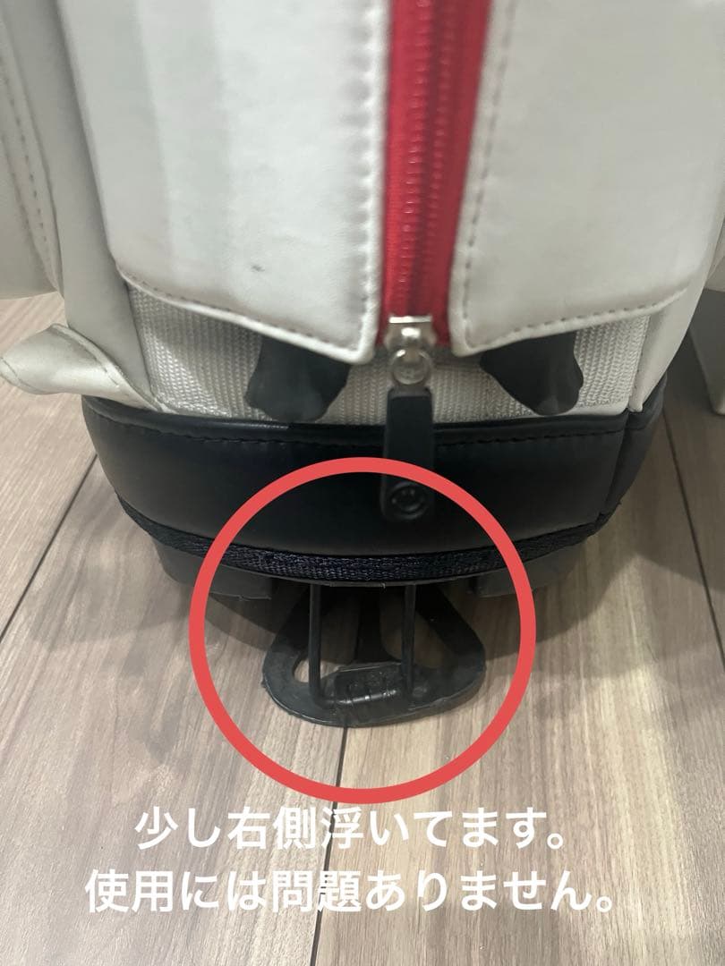 PEARLY GATES キャディバッグ 89 ホワイト/レッド