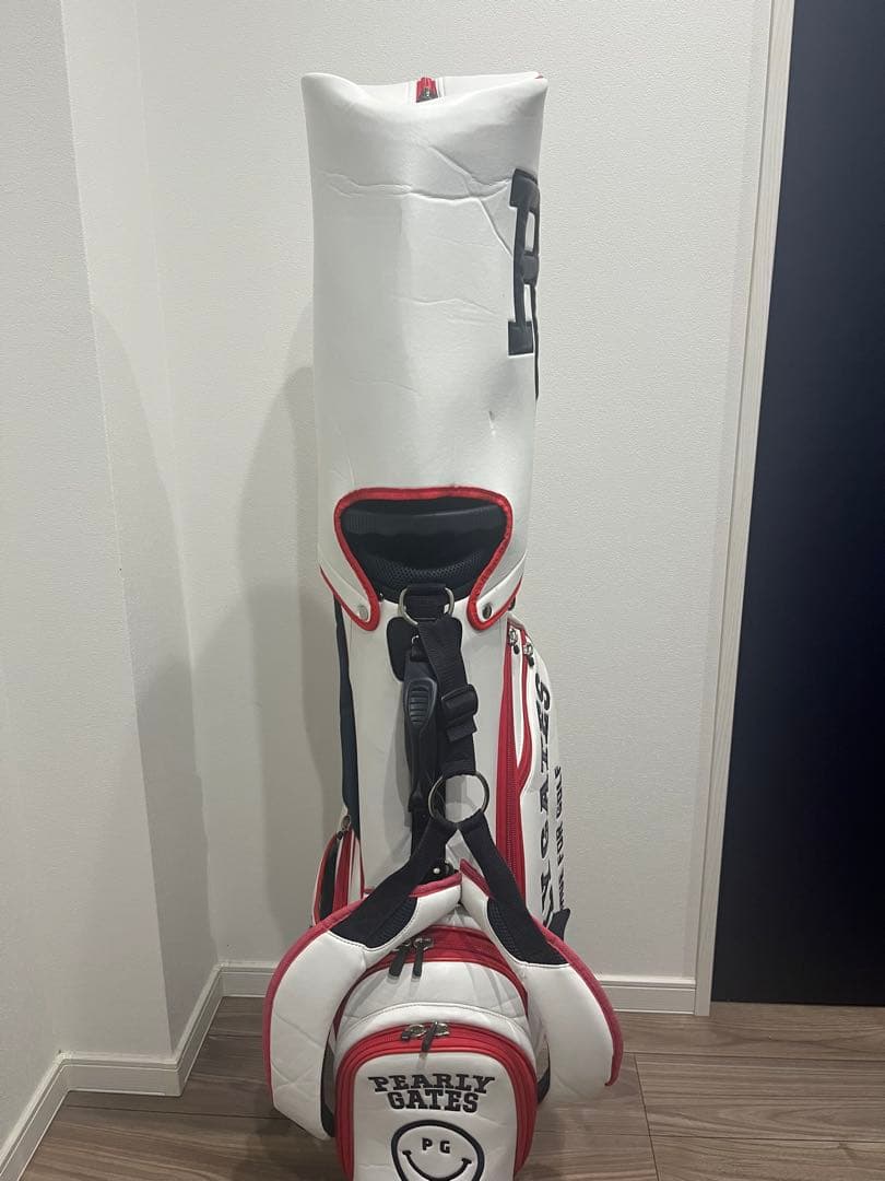 PEARLY GATES キャディバッグ 89 ホワイト/レッド
