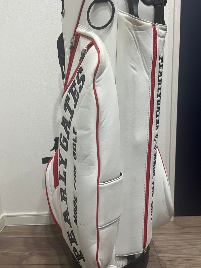 PEARLY GATES キャディバッグ 89 ホワイト/レッド