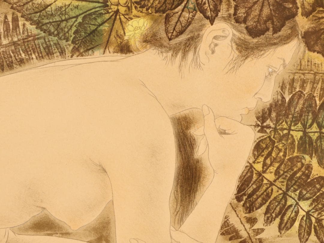 【真作】　山本文彦 「 想 」リトグラフ 10号 直筆サイン 裸婦　BK186