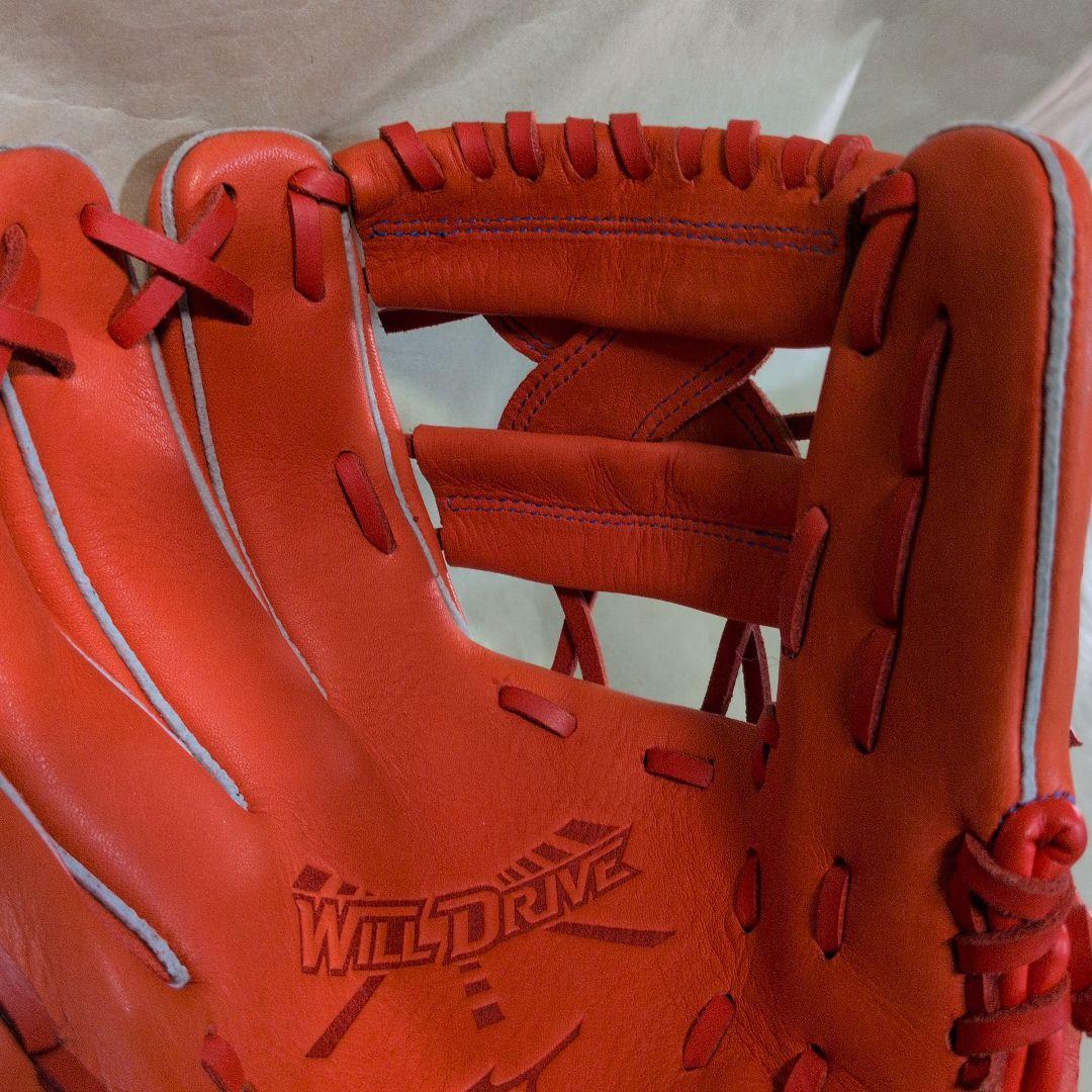 ミズノ:野球グローブ:少年軟式:左投げ:ジュニアサイズM :オレンジ色