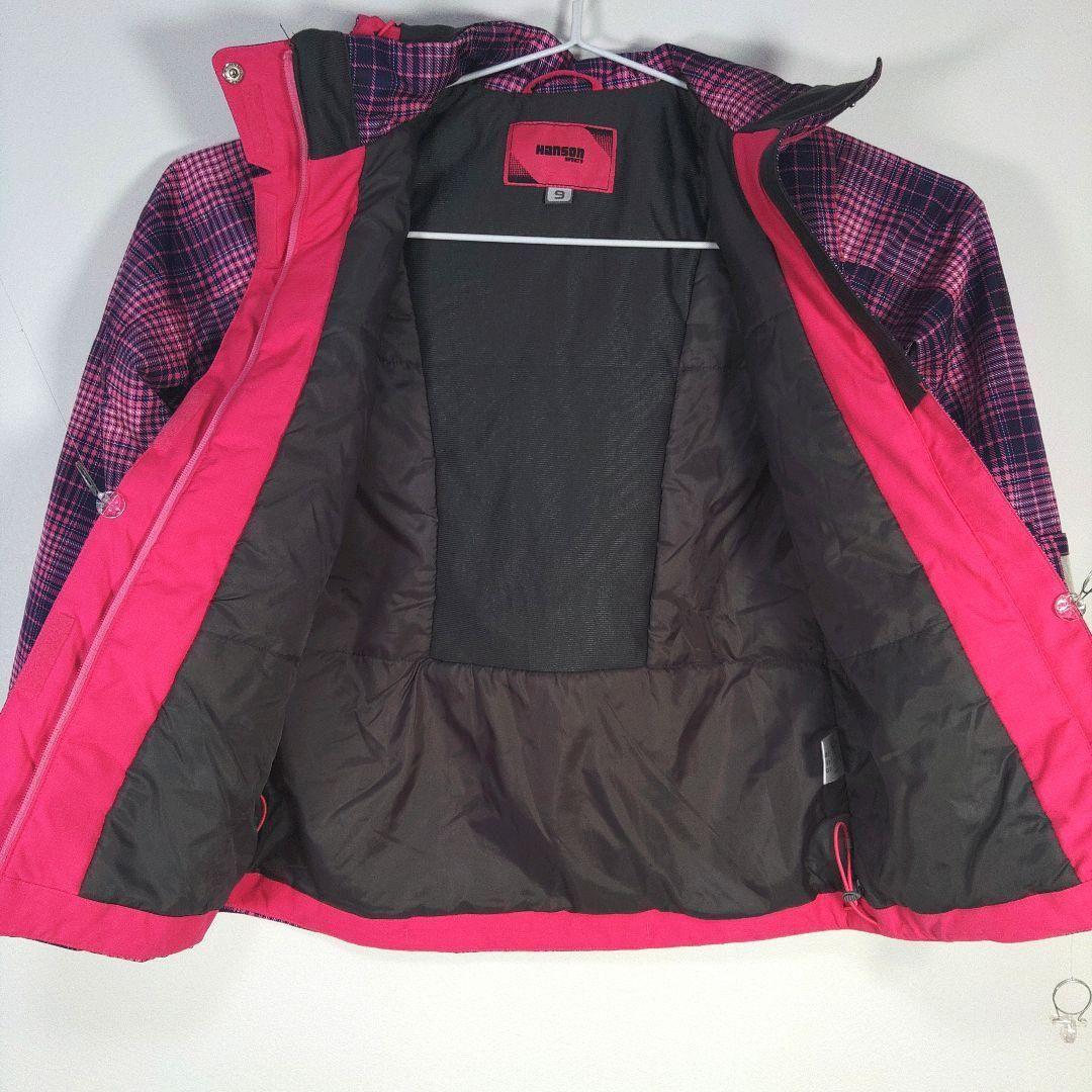 レディース　M　スキー　スノーボードウェア　上下セット　ピンク　チェック柄　紺
