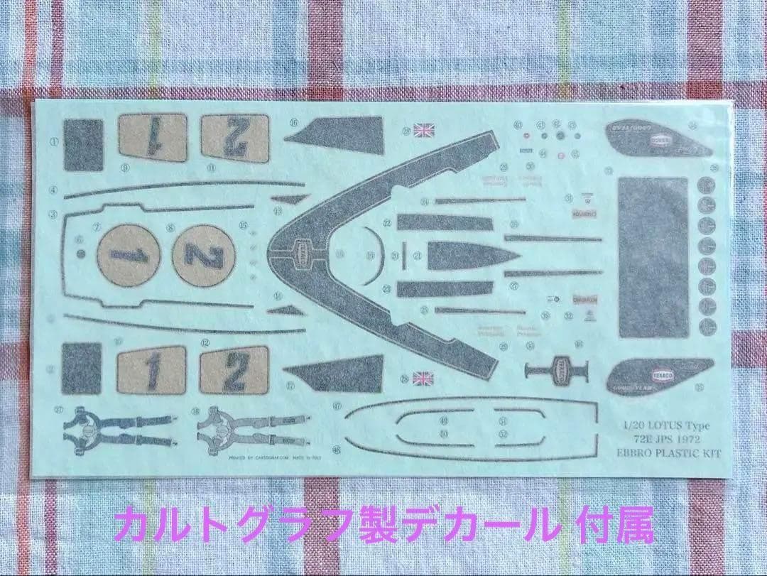 絶版 エブロ 1/20 ロータス 72E・フォード w/カルトグラフデカール