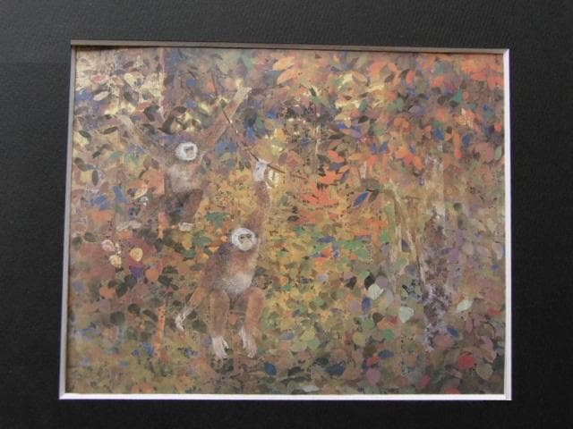 大豊世紀、【森の中に】、希少な額装用画集より、新品額装付、状態良好